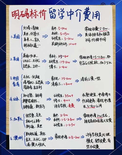 出国留学中介费用大揭秘 自费出国留学中介服务全解析